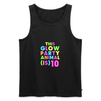 Glow Party Animal10 - Men's Premium Organic Tank Top - black - Front - AI Model Male 178 light (178cm)