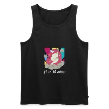 Born To Shine Unicorn Gift - Men's Premium Organic Tank Top - black - Front - Michal (187cm)
