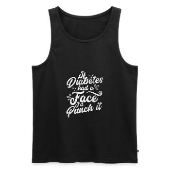 Shirt with saying for diabetics gift - Men's Premium Organic Tank Top - black - Front - AI Model Male 178 light (178cm)