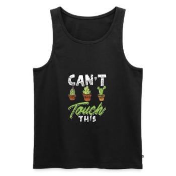 Funny Cactus Shirt Distressed - Men's Premium Organic Tank Top - black - Front - AI Model Male 178 light (178cm)