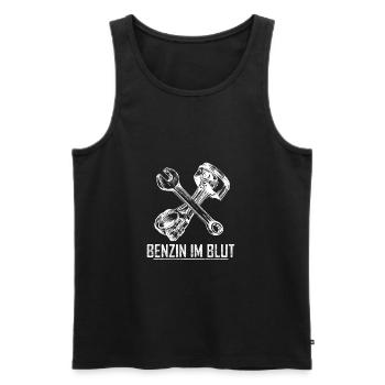 benzin im blut - Männer Premium Bio Tank Top - Schwarz - Vorne - Michal (187cm)
