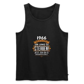 Geburtstag Shirt · Geburtstag · Jahr 1966 · Spruch - Männer Premium Bio Tank Top - Schwarz - Vorne - Michal (187cm)