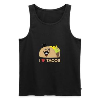 J'aime le T-shirt de Tacos - Débardeur bio Premium Homme - noir - Devant - AI Model Male 178 light (178cm)