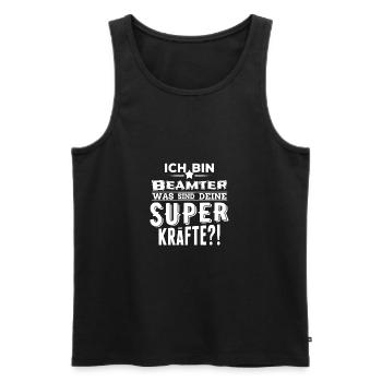 ich bin Beamter - was sind deine Superkräfte - Männer Premium Bio Tank Top - Schwarz - Vorne - Michal (187cm)