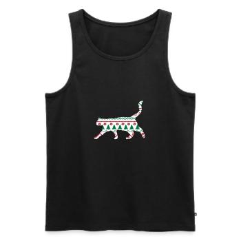Cute Christmas Cat Katze Weihnachten Geschenk Xmas - Männer Premium Bio Tank Top - Schwarz - Vorne - Michal (187cm)