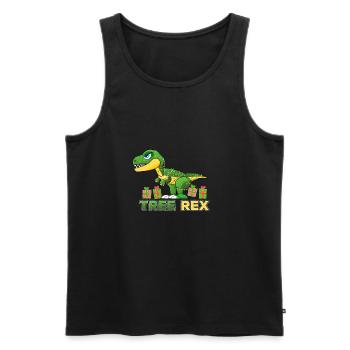 Tree Rex T-Rex Dinosaurier Weihnachten Geschenk - Männer Premium Bio Tank Top - Schwarz - Vorne - AI Model Male 178 light (178cm)
