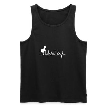 German Pinscher Gift Shirt - Men's Premium Organic Tank Top - black - Front - Michal (187cm)
