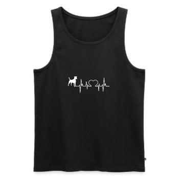 Glatthaar-Foxterrier Geschenk Shirt - Männer Premium Bio Tank Top - Schwarz - Vorne - AI Model Male 178 light (178cm)