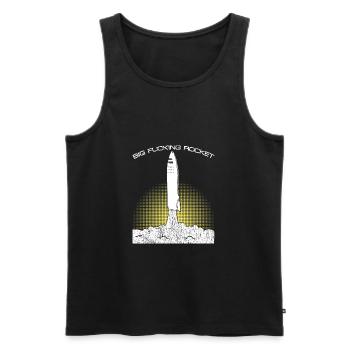 BFR: Big Fucking Rocket Hand-Drawn Spaceship Gift - Men's Premium Organic Tank Top - black - Front - Michal (187cm)