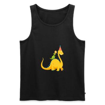 Dinosaur Birthday Party T-shirt Cadeau - Débardeur bio Premium Homme - noir - Devant - AI Model Male 178 light (178cm)