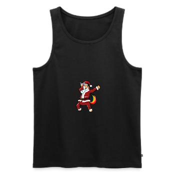 Dabbing Santa Unicorn - Men's Premium Organic Tank Top - black - Front - AI Model Male 178 light (178cm)