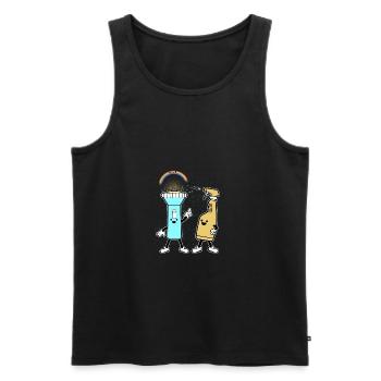 Taschenlampe Regenbogen - Männer Premium Bio Tank Top - Schwarz - Vorne - Michal (187cm)