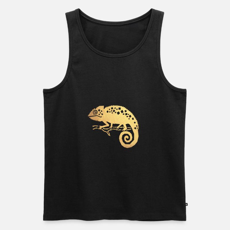 gold chamäleon - Männer Premium Bio Tank Top - Schwarz