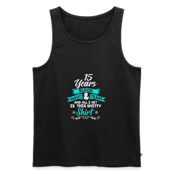Geburtstag 15 Jahre · Shirt · Geburtstag· lustig - Männer Premium Bio Tank Top - Schwarz - Vorne - Michal (187cm)