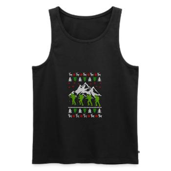 Hiking mountains ugly christmas gift jumper - Men's Premium Organic Tank Top - black - Front - Michal (187cm)