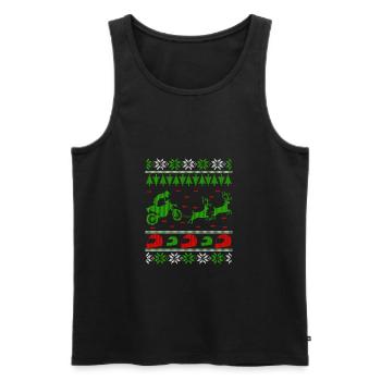 motocross ugly christmas jumper Geschenk - Männer Premium Bio Tank Top - Schwarz - Vorne - AI Model Male 178 light (178cm)