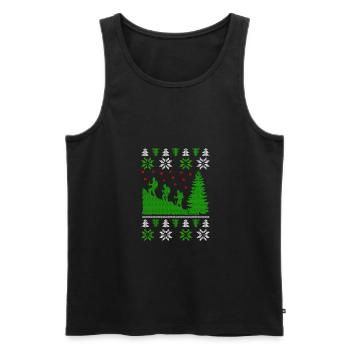 Randonnée montagnes laid de Noël Jumper - Débardeur bio Premium Homme - noir - Devant - Michal (187cm)