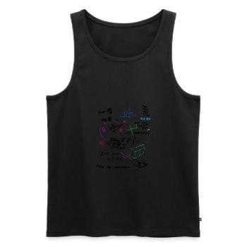 Math complexe tableau mathématique avec des formules - Débardeur bio Premium Homme - noir - Devant - AI Model Male 178 light (178cm)