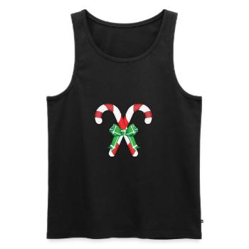 Christmas candy canes - Men's Premium Organic Tank Top - black - Front - AI Model Male 178 light (178cm)