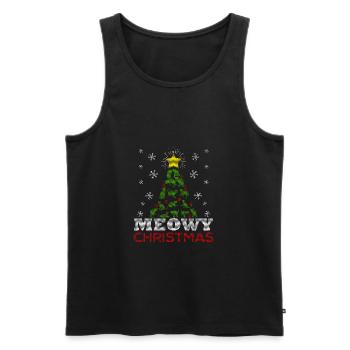 Meowy d'arbre de Noël T-shirt vilain - Débardeur bio Premium Homme - noir - Devant - AI Model Male 178 light (178cm)