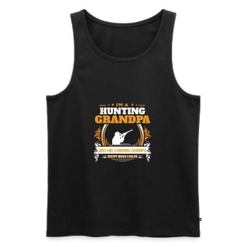 Hunting Grandpa Shirt Gift Idea - Men's Premium Organic Tank Top - black - Front - AI Model Male 178 light (178cm)
