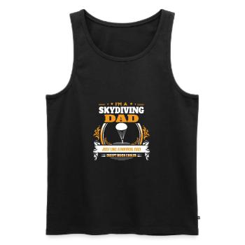 Sky Diving Dad Shirt Gift Idea - Men's Premium Organic Tank Top - black - Front - AI Model Male 178 light (178cm)