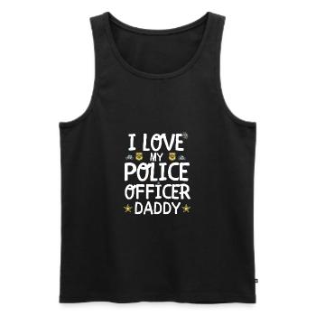 Policier Papa cadeau papa policier - Débardeur bio Premium Homme - noir - Devant - AI Model Male 178 light (178cm)