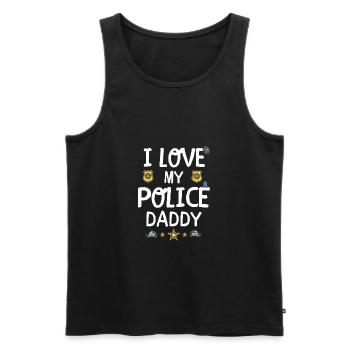 Policier Papa cadeau papa policier - Débardeur bio Premium Homme - noir - Devant - AI Model Male 178 light (178cm)