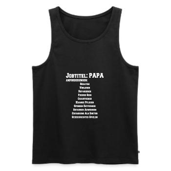 Jobtitel Papa Geschenk Zum vatertag - Männer Premium Bio Tank Top - Schwarz - Vorne - Michal (187cm)