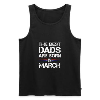 Les meilleurs papas sont né en Mars comme un cadeau - Débardeur bio Premium Homme - noir - Devant - Michal (187cm)