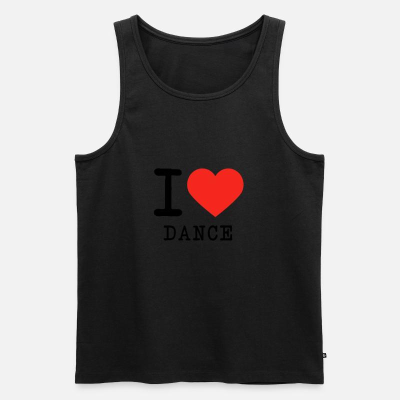 I love Dance - Männer Premium Bio Tank Top - Schwarz