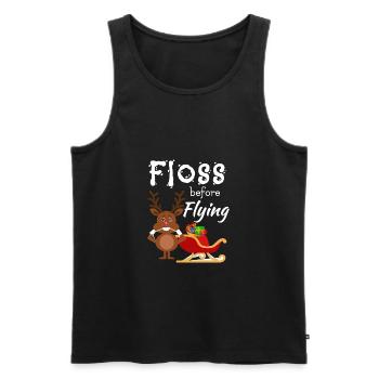 Funn Dentist Christmas Santa Floss Gift - Men's Premium Organic Tank Top - black - Front - AI Model Male 178 light (178cm)