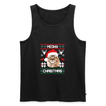 Meowy Noël Maine Coon Cat Joyeux Noël - Débardeur bio Premium Homme - noir - Devant - Michal (187cm)