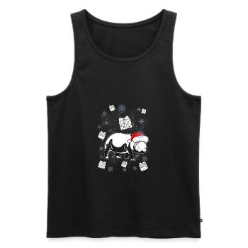 Nilpferd Flusspferd Hippo Santa Weihnachten Gesche - Männer Premium Bio Tank Top - Schwarz - Vorne - AI Model Male 178 light (178cm)