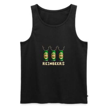 Reinbeers Drôles de canettes de bière Renne Noël - Débardeur bio Premium Homme - noir - Devant - AI Model Male 178 light (178cm)