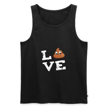 Poop Emoticon Kacke Scheisse Kackhaufen Liebe Gesc - Männer Premium Bio Tank Top - Schwarz - Vorne - AI Model Male 178 light (178cm)