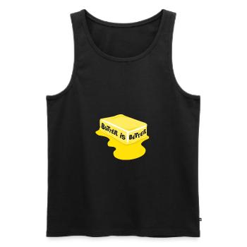 Butter Is Better Great Chef Cooking - Men's Premium Organic Tank Top - black - Front - AI Model Male 178 light (178cm)