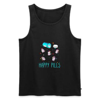 Happy Pills - Männer Premium Bio Tank Top - Schwarz - Vorne - AI Model Male 178 light (178cm)