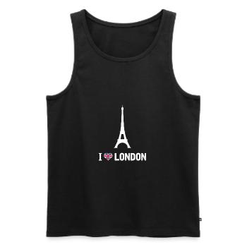 I love London Spaß-Shirt - Männer Premium Bio Tank Top - Schwarz - Vorne - AI Model Male 178 light (178cm)