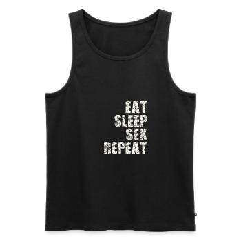 Eat Sleep Sex Repeat - Débardeur bio Premium Homme - noir - Devant - Michal (187cm)