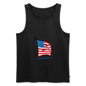 Dabbing USA flag funny humorous gift patriot - Men's Premium Organic Tank Top - black - Front - Michal (187cm)