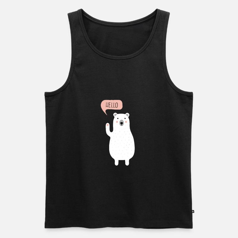 Eisbaer Hallo - Männer Premium Bio Tank Top - Schwarz