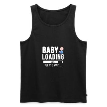 Baby loading... please wait! | Baby Shirt - Männer Premium Bio Tank Top - Schwarz - Vorne - AI Model Male 178 light (178cm)