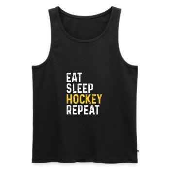 Mangez le sommeil de hockey Répéter - Débardeur bio Premium Homme - noir - Devant - Michal (187cm)