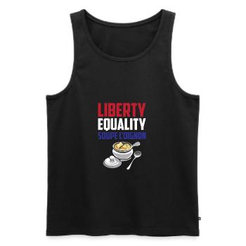 Liberty, Equality Soupe L'Oignon Cool French Food - Men's Premium Organic Tank Top - black - Front - AI Model Male 178 light (178cm)