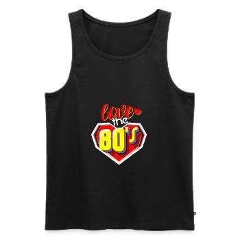Liebe die 80er Jahre - Männer Premium Bio Tank Top - Schwarz - Vorne - Michal (187cm)