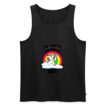 Unicorns Are Born In May Dab Cadeau - Débardeur bio Premium Homme - noir - Devant - Michal (187cm)