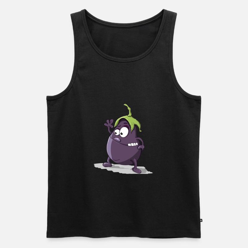 Aubergine - Männer Premium Bio Tank Top - Schwarz