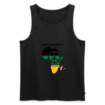 free mandela - Débardeur bio Premium Homme - noir - Devant - AI Model Male 178 light (178cm)