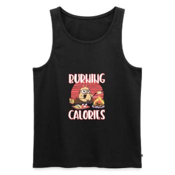 Calories Diet Sloth Funny Gift Lose Weight - Men's Premium Organic Tank Top - black - Front - Michal (187cm)